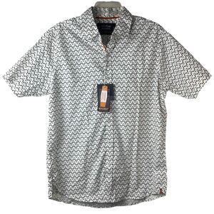 NWT Halloween Graphic Button Down Pumpkin Faces Size Large Monument Cotton